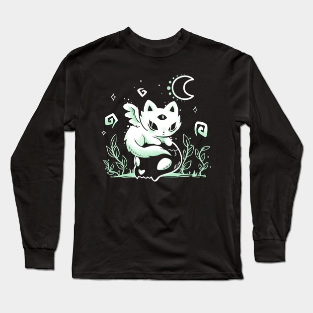 Lonesome Cat Spirit Long Sleeve T-Shirt by TechraNova